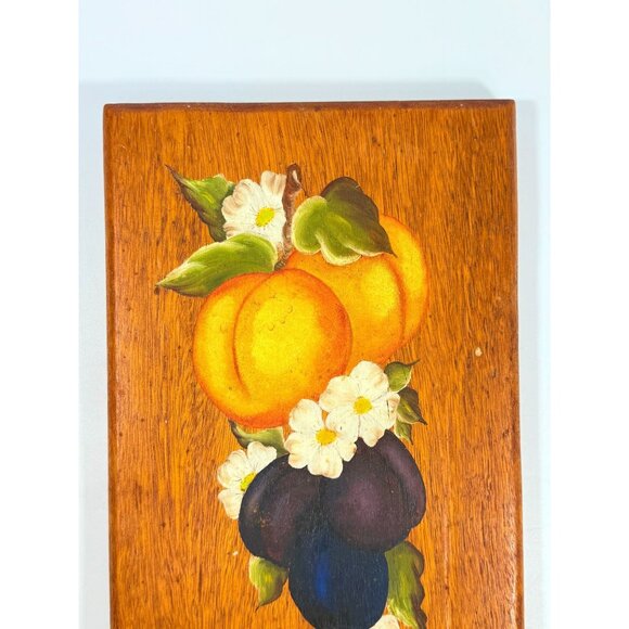 Wooden Wall Art Hand Painted Fruit on Board Kitchen Home Decor Decorative Accent - Picture 7 of 13